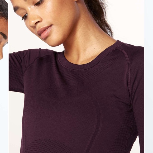 Lululemon Swiftly Tech Long Sleeve Maroon Dark Red - Picture 4 of 4